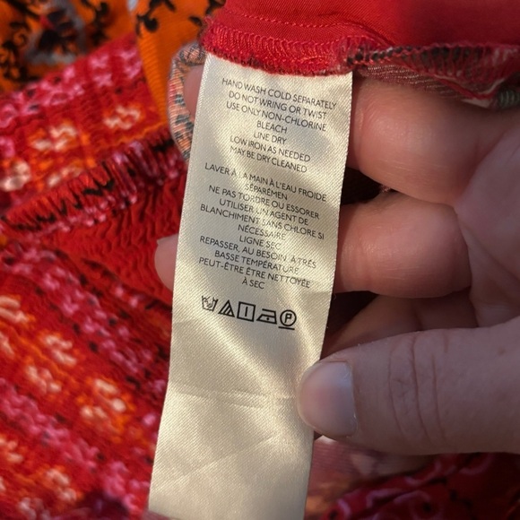 Anthropologie Boho Indie Printed Ruched Wide Leg High Rise Red Pink Shorts Sz 3X - Picture 7 of 9